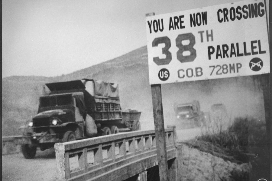 Which country was divided by the 38th parallel after WWII?