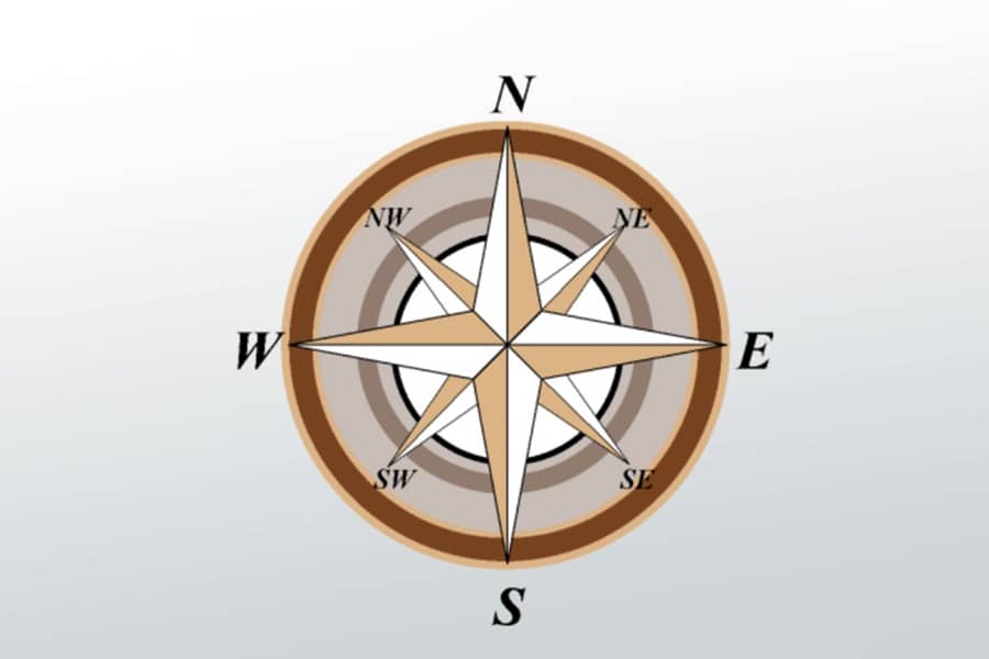 How does a traditional compass show you north?
