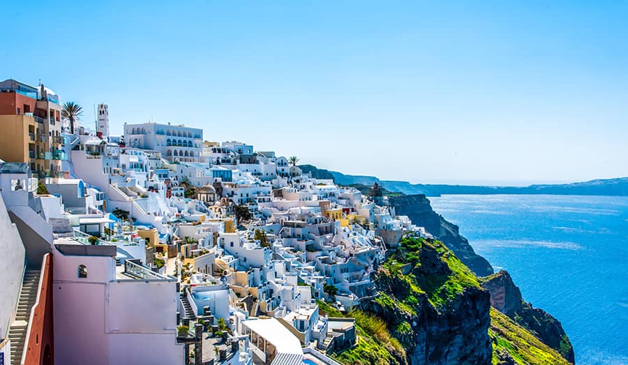 Santorini is a Greek island located in the southern Aegean Sea