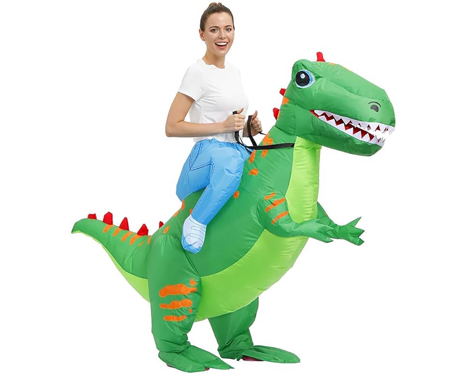 KOOY Inflatable Costume Adult Ride On Dinosaur Costume Halloween Costumes for Men Women Blow up Costumes