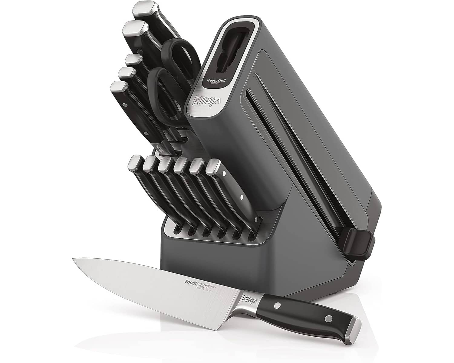 Ninja - 14 Piece Knife Block Set with Built-in Sharpener, German Stainless Steel Knives